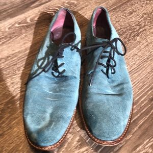 Suede teal Ted Baker men’s shoes. Size 9